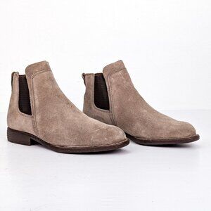 Born Women Neah Taupe Suede Chelsea Western Ankle Boots sz 8